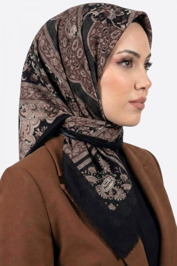Desenli Flamlı Eşarp 6524-16