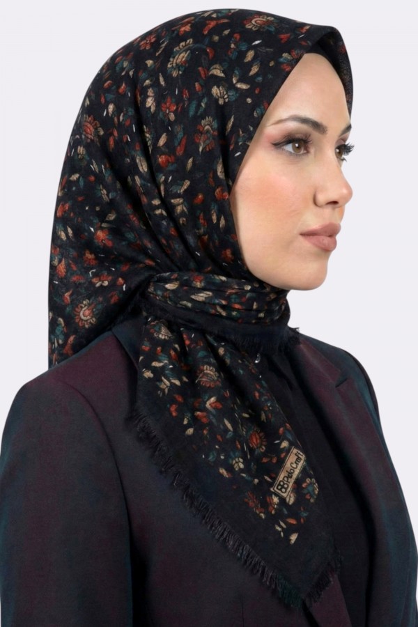 Desenli Flamlı Eşarp 6525-12
