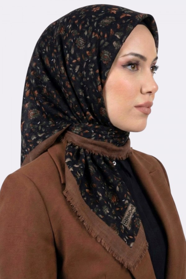 Desenli Flamlı Eşarp 6525-6