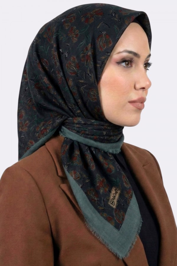 Desenli Flamlı Eşarp 6526-13