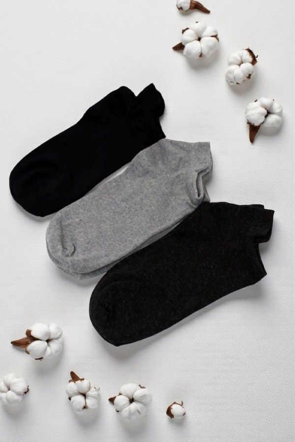 İbrahim Berk 3'lü Dikişsiz Erkek Patik Çorap 9312-3