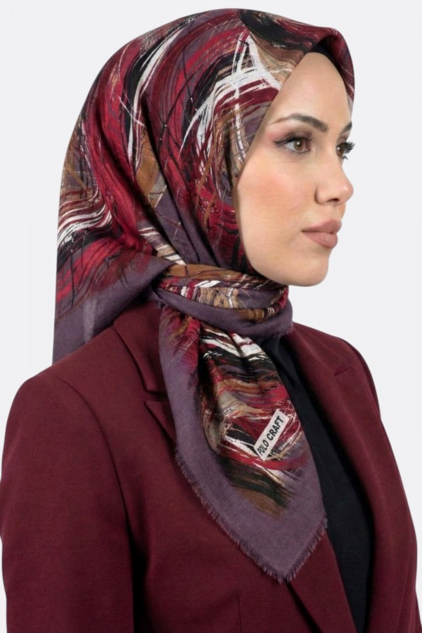 Polocraft Desenli Flamlı Eşarp 6527-16