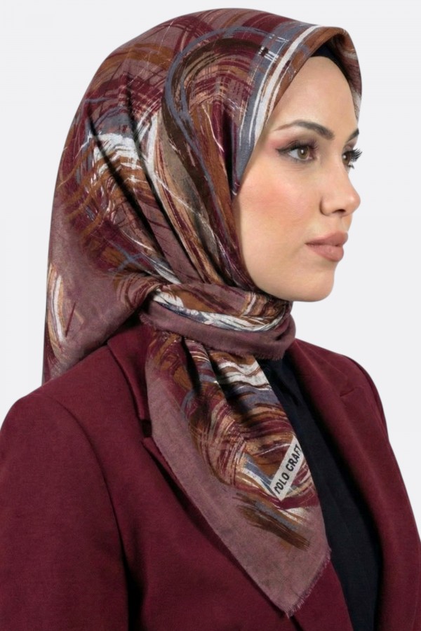 Polocraft Desenli Flamlı Eşarp 6527-11