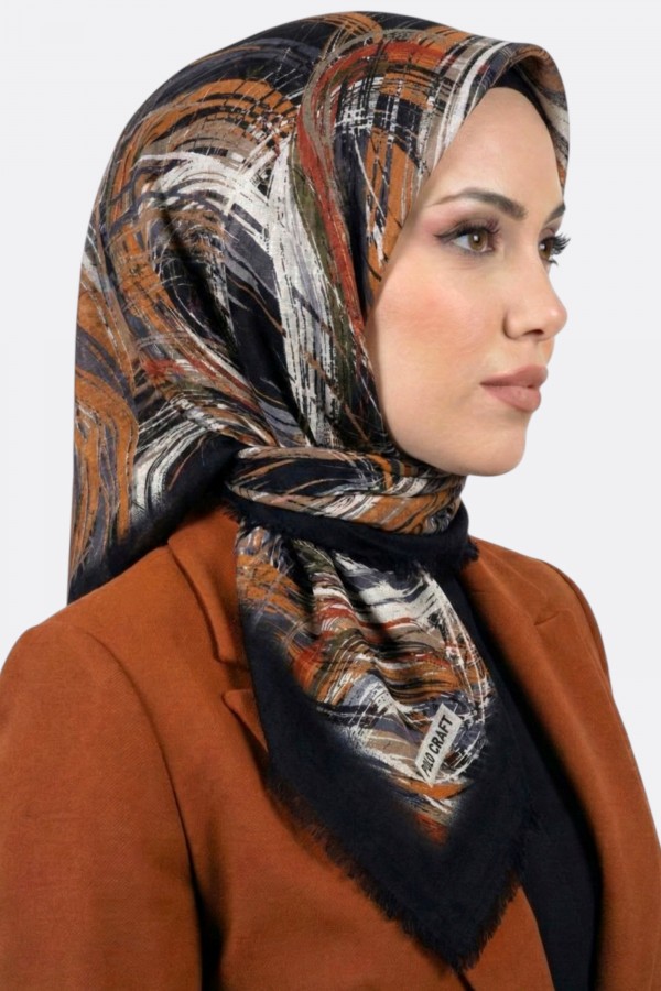 Polocraft Desenli Flamlı Eşarp 6527-10