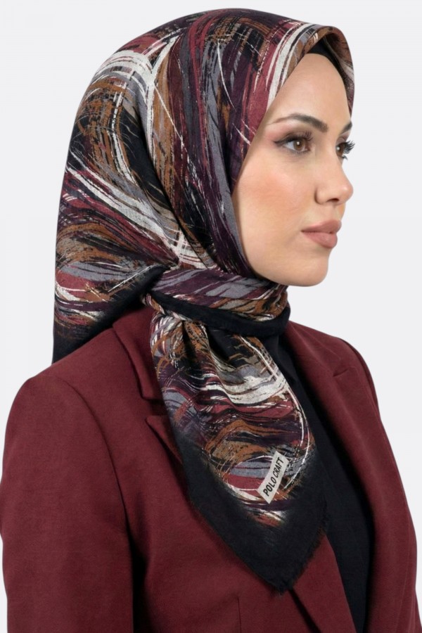 Polocraft Desenli Flamlı Eşarp 6527-8