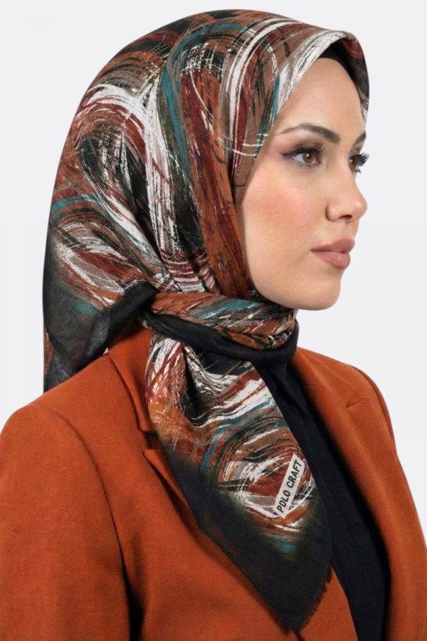Polocraft Desenli Flamlı Eşarp 6527-7