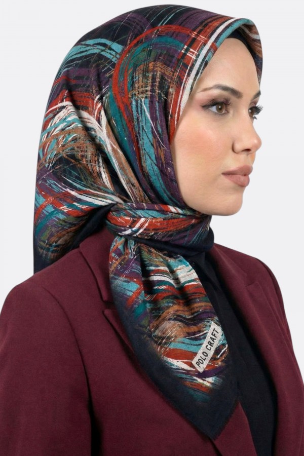 Polocraft Desenli Flamlı Eşarp 6527-5