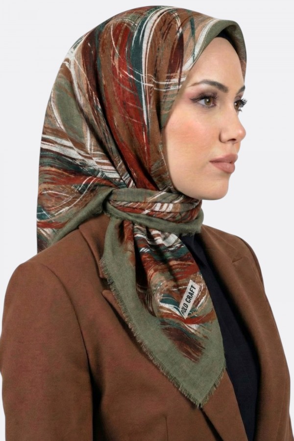 Polocraft Desenli Flamlı Eşarp 6527-4