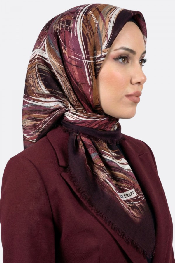 Polocraft Desenli Flamlı Eşarp 6527-3