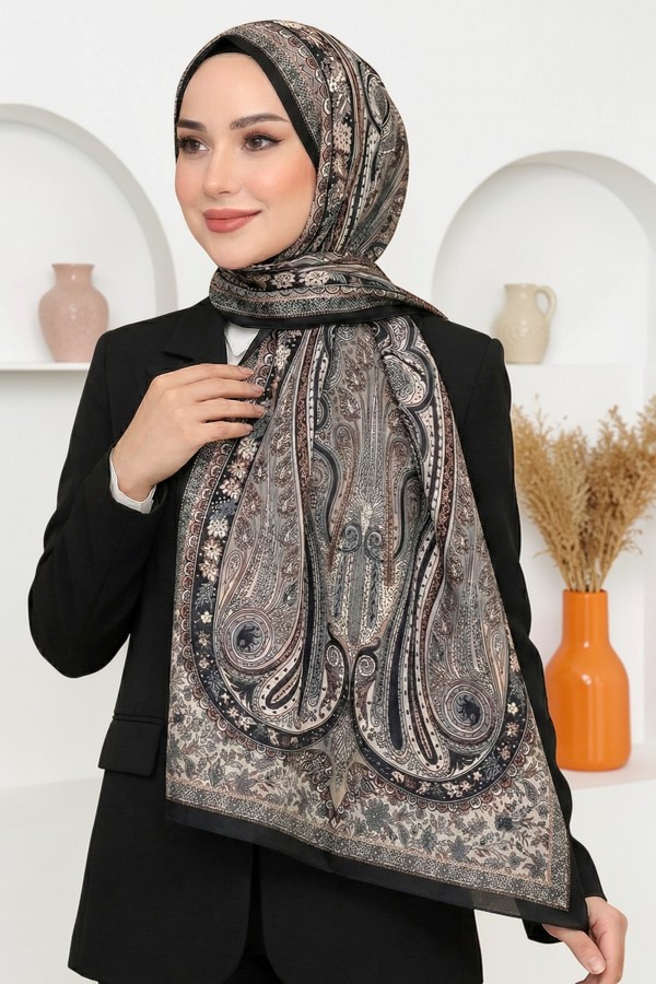 Ebruli Organik Pamuk Soft Şal 6045-6