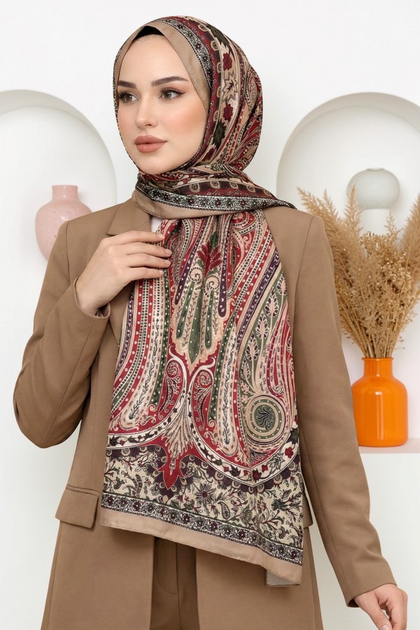 Ebruli Organik Pamuk Soft Şal 6045-9