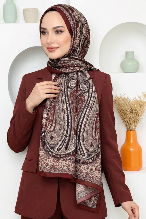 Ebruli Organik Pamuk Soft Şal 6045-12