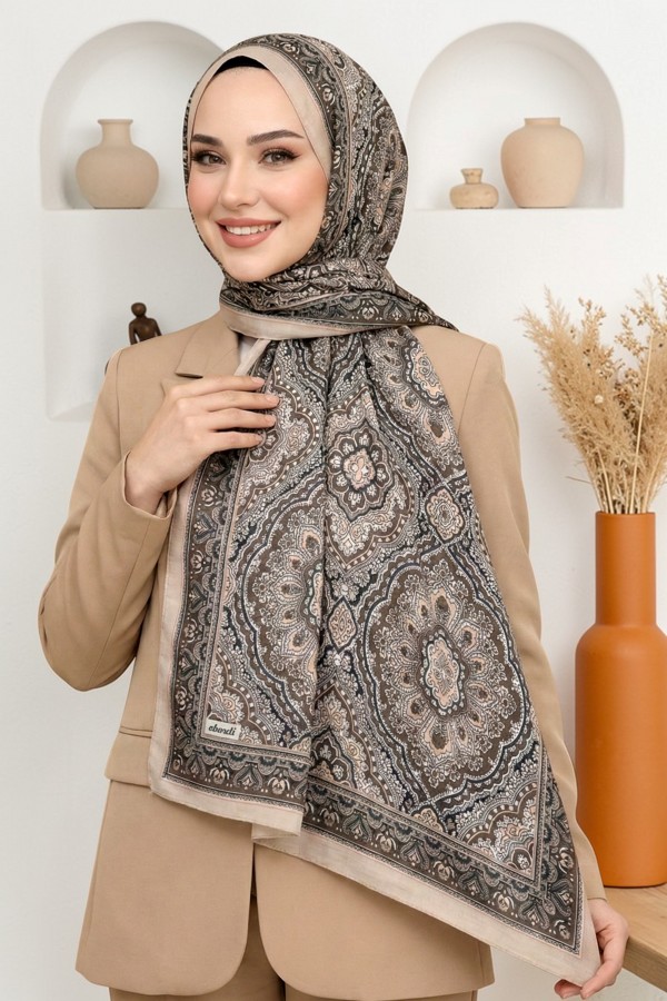 Ebruli Organik Pamuk Soft Şal 6046-22