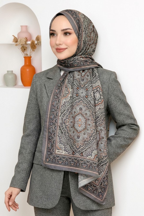 Ebruli Organik Pamuk Soft Şal 6046-21