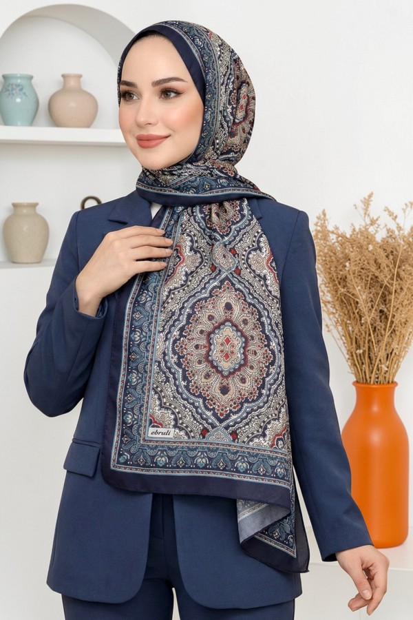 Ebruli Organik Pamuk Soft Şal 6046-11