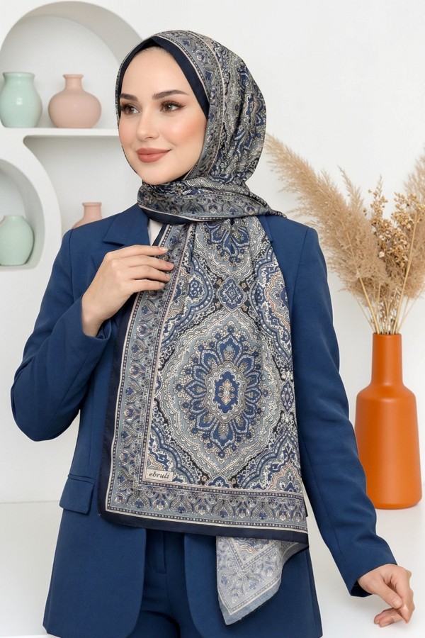 Ebruli Organik Pamuk Soft Şal 6046-4