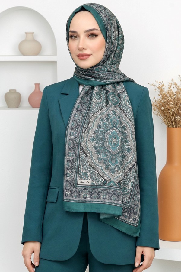 Ebruli Organik Pamuk Soft Şal 6046-6