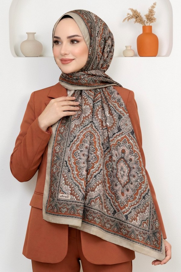 Ebruli Organik Pamuk Soft Şal 6046-8
