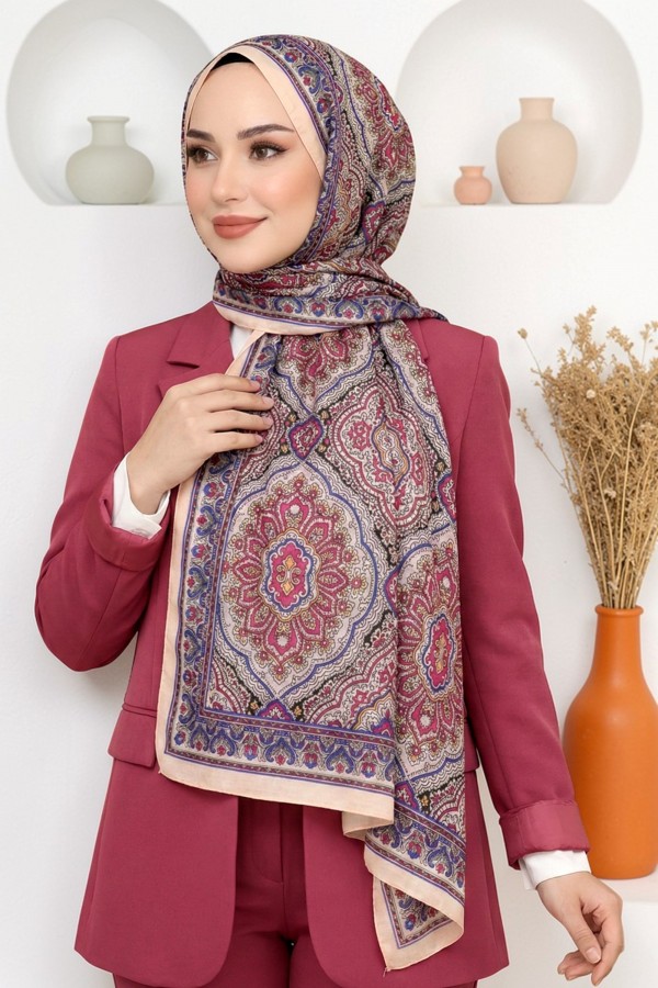 Ebruli Organik Pamuk Soft Şal 6046-7