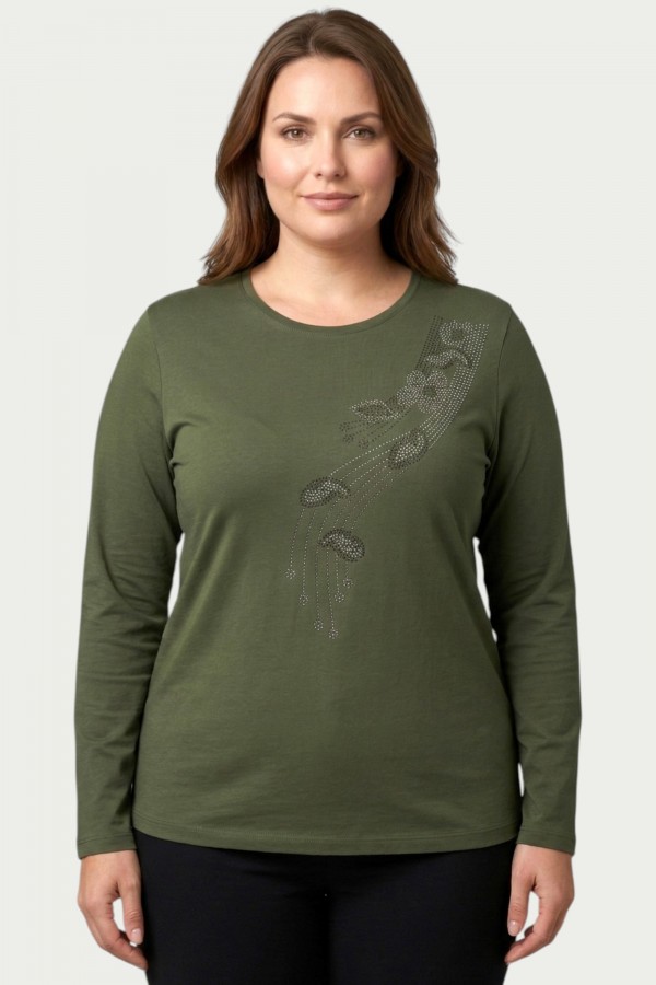 Erkan Taşlı Penye Bluz 5038-1