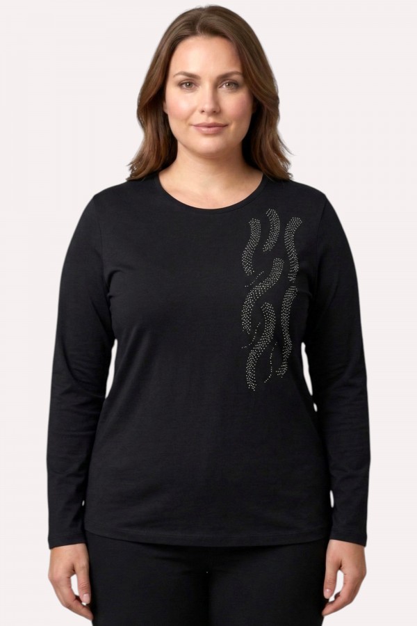 Erkan Taşlı Penye Bluz 5047-3