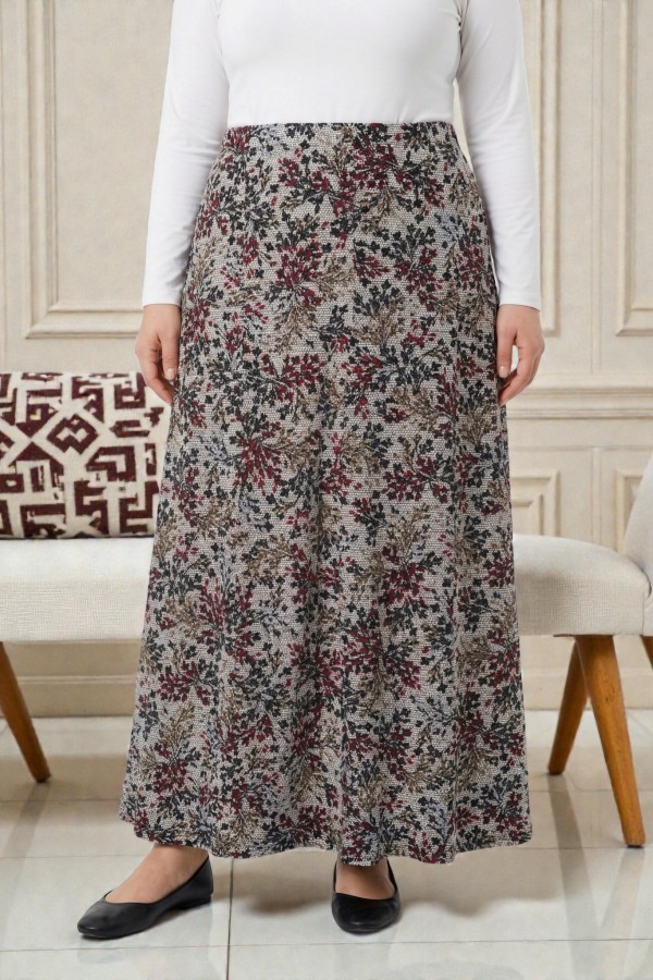 8 Parça Desenli Viskon Etek 2031-11