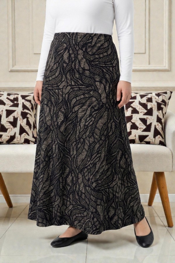 8 Parça Desenli Viskon Etek 2031-8