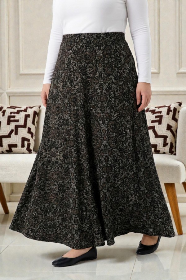 8 Parça Desenli Viskon Etek 2031-5
