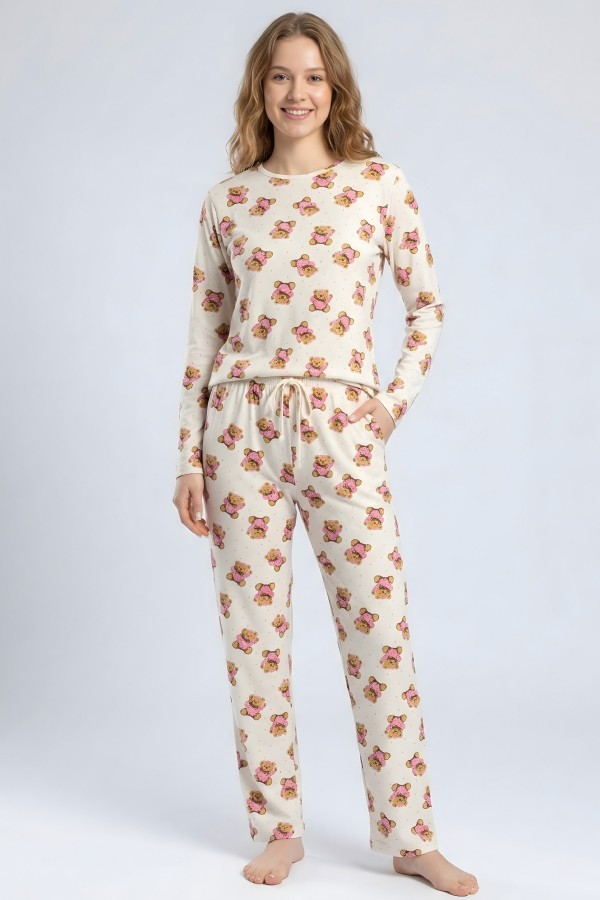 Kadın Desenli Pijama Takımı 20100-4