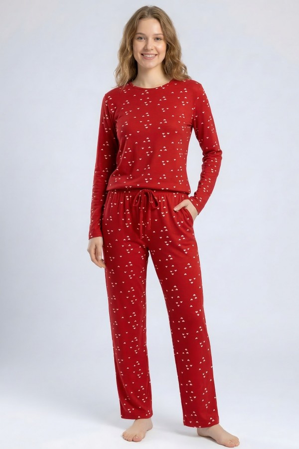 Kadın Desenli Pijama Takımı 20100-5
