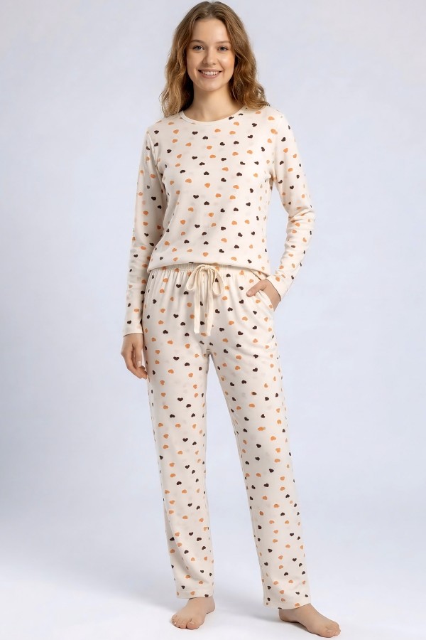 Kadın Desenli Pijama Takımı 20100-11