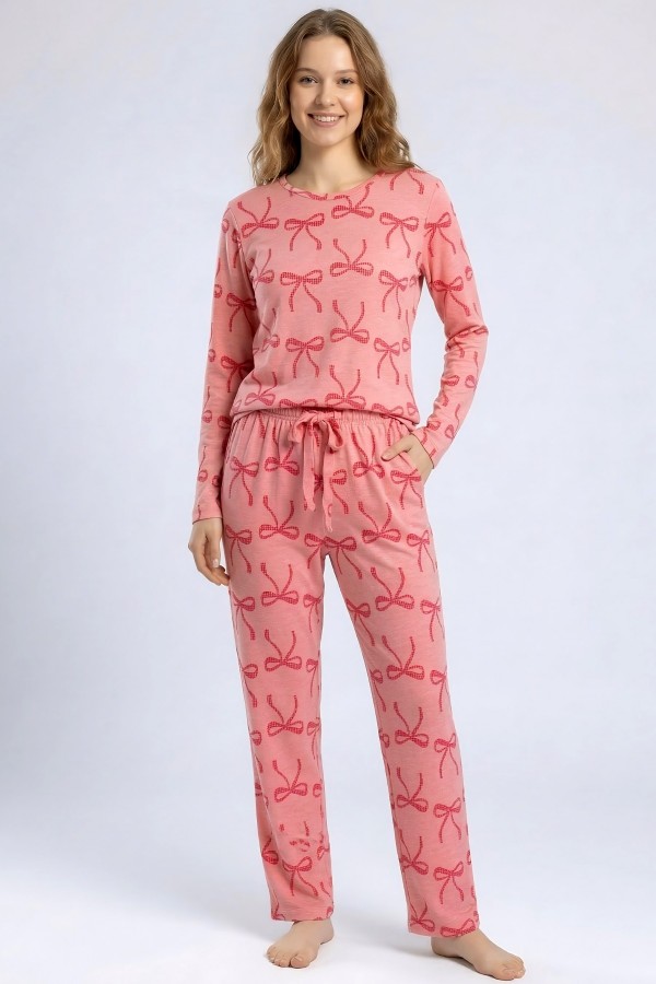 Kadın Desenli Pijama Takımı 20100-8