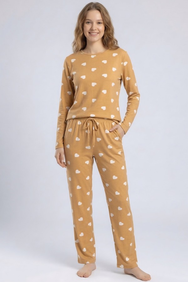Kadın Desenli Pijama Takımı 20100-9