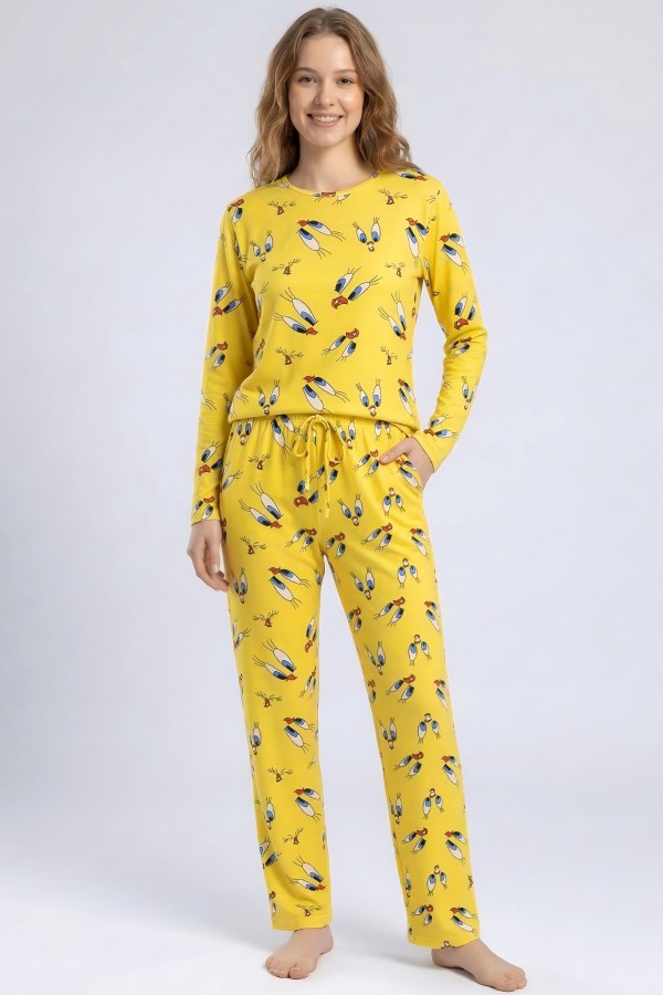 Kadın Desenli Pijama Takımı 20100-20