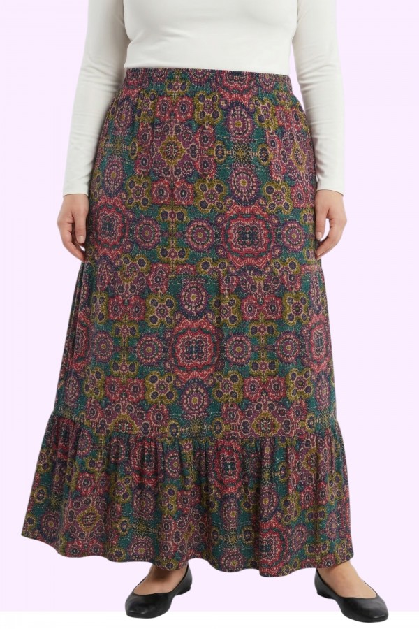 Desenli Penye Etek 2034-3