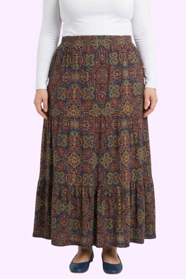 Desenli Penye Etek 2034-6