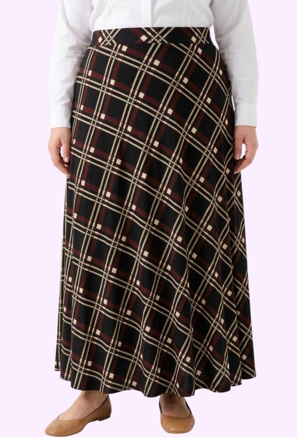 Desenli Penye Etek 2038-6