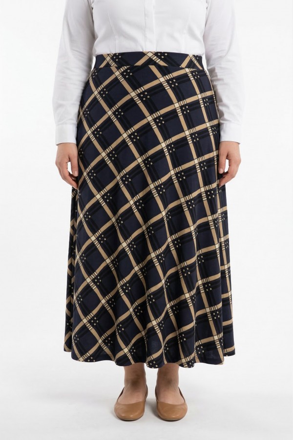 Desenli Penye Etek 2038-9