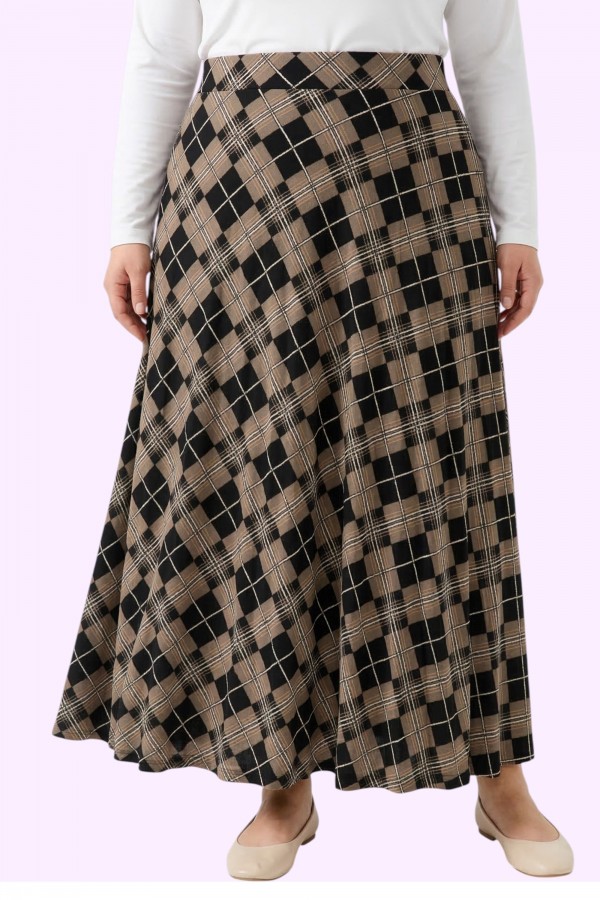 Desenli Penye Etek 2039-5