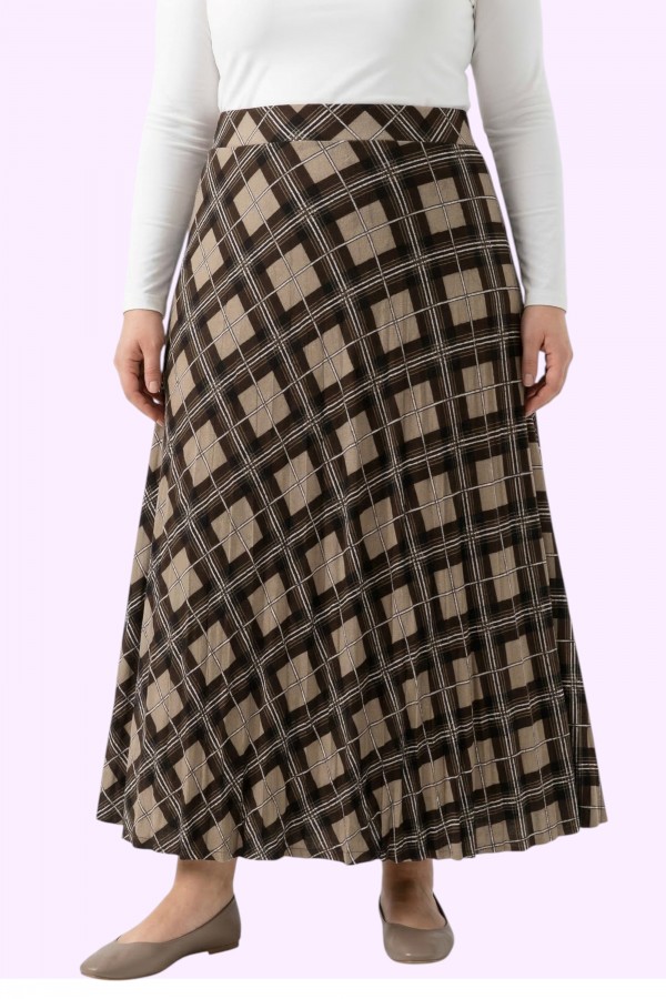 Desenli Penye Etek 2039-3