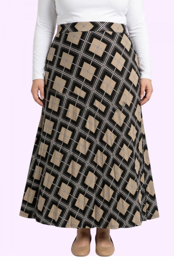 Desenli Penye Etek 2039-1