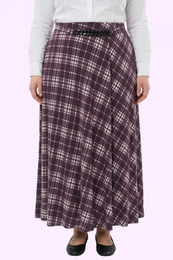 Desenli Penye Etek 2041-1