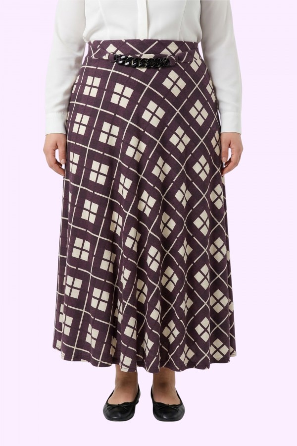 Desenli Penye Etek 2043-1