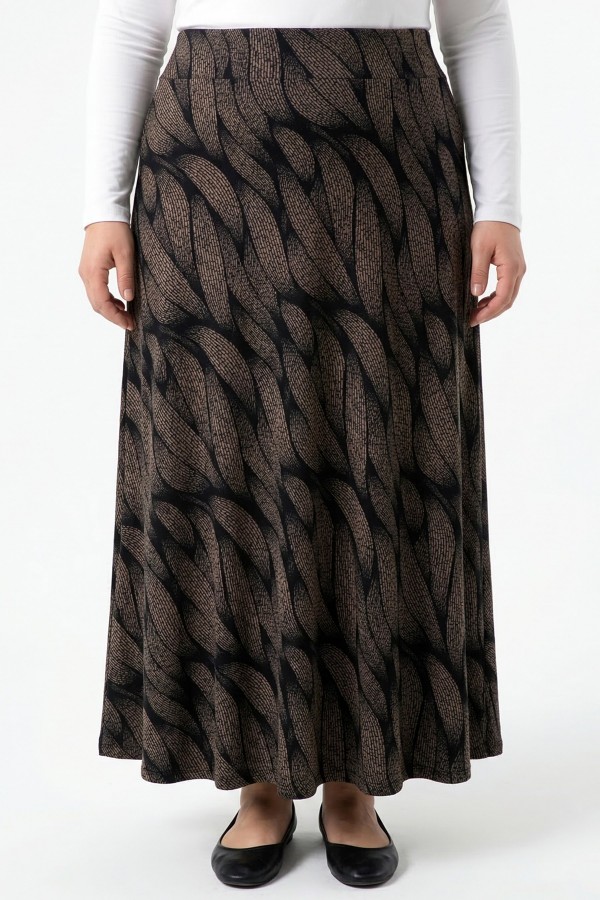 Desenli Viskon Etek 2045-15