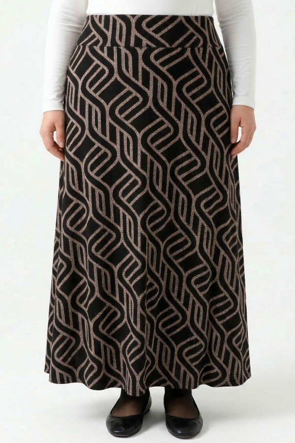 Desenli Viskon Etek 2045-21