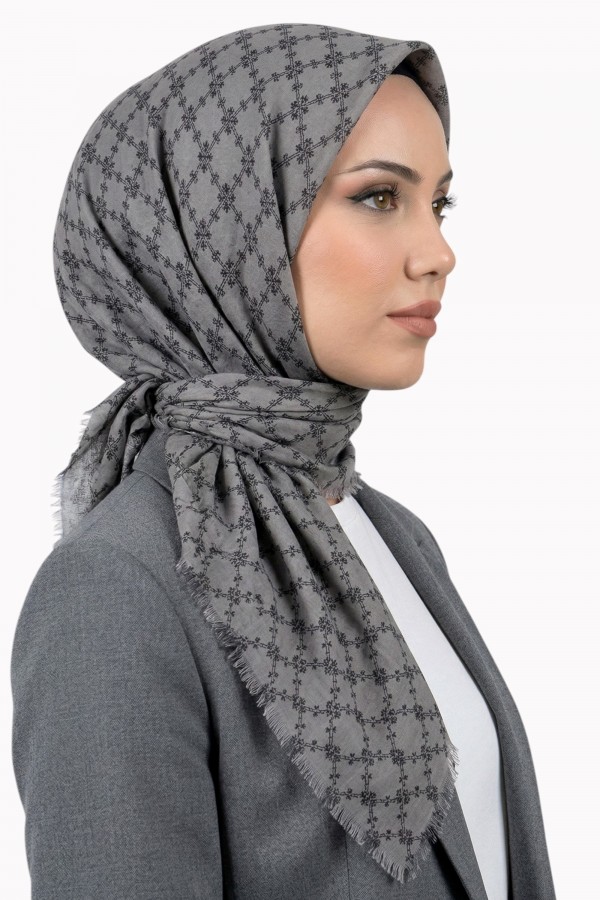 Desenli Flamlı  Eşarp  6401-3