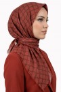 Desenli Flamlı Eşarp  6401-1