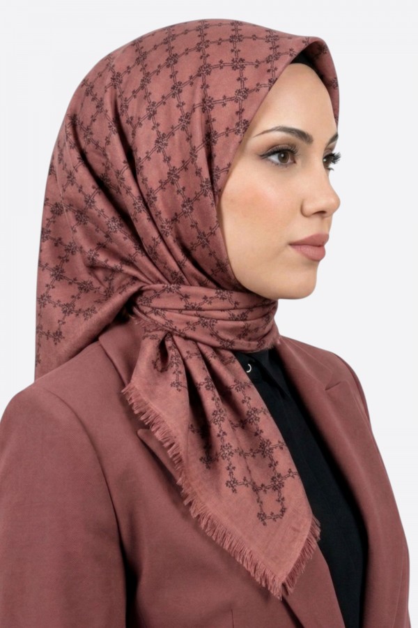 Desenli Flamlı Eşarp  6401