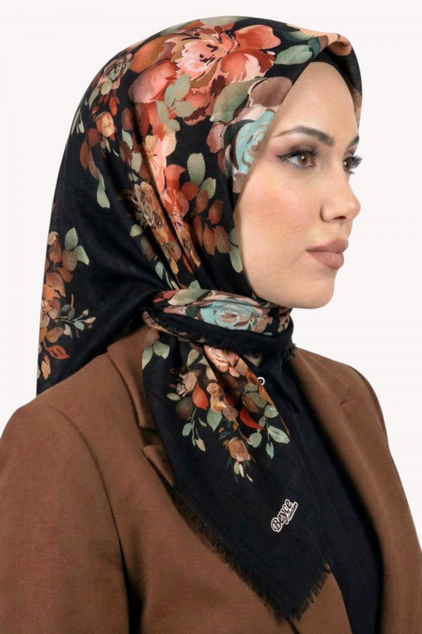 Desenli Flamlı  Eşarp  6504-13