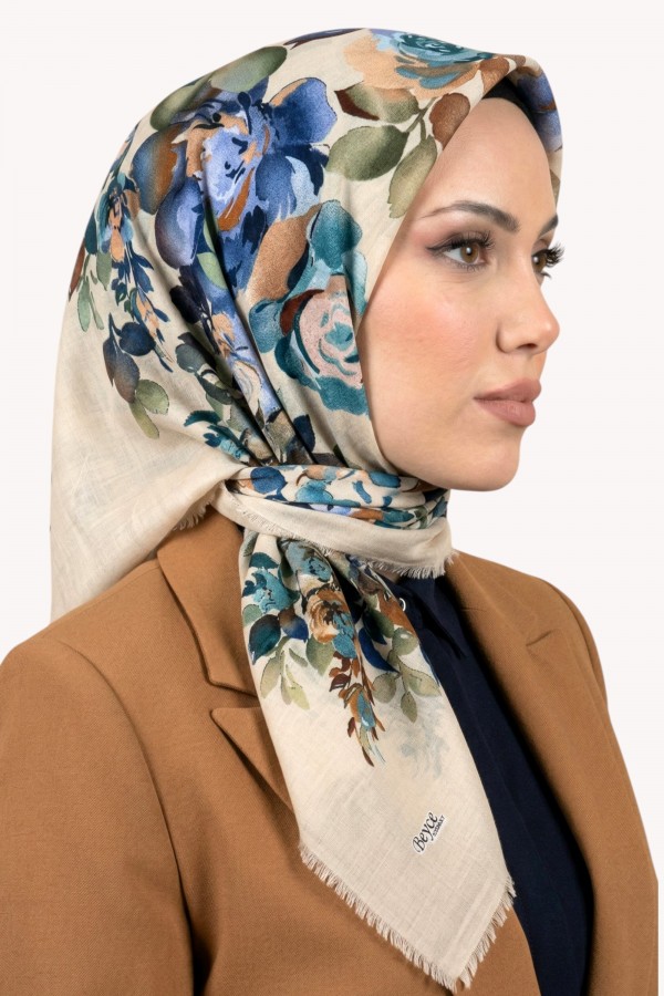 Desenli Flamlı  Eşarp  6504-12